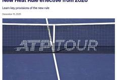 應(yīng)对比賽(sài)時(shí)高温天气！ATP官方发布新规：必要時(shí)比賽(sài)将暂停