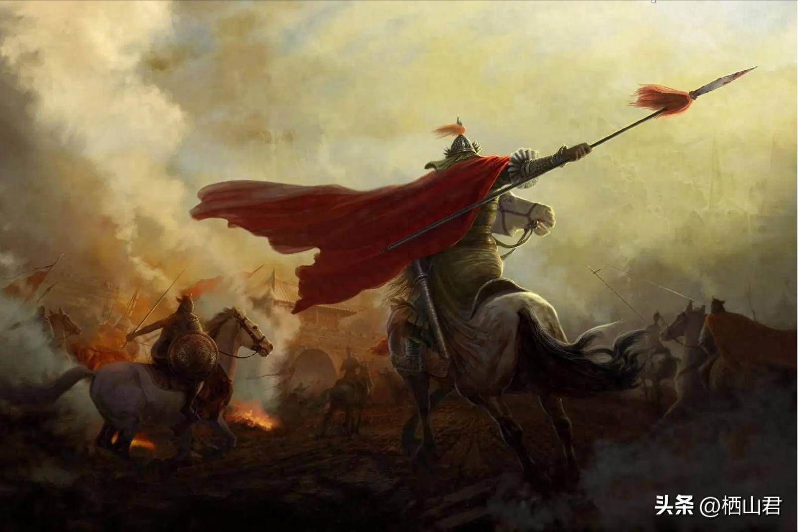 耿恭率(lǜ)三百人死(sǐ)守孤(gū)城一年，吃胡虏肉，饮匈奴血，成为嶽(yuè)飞的偶像